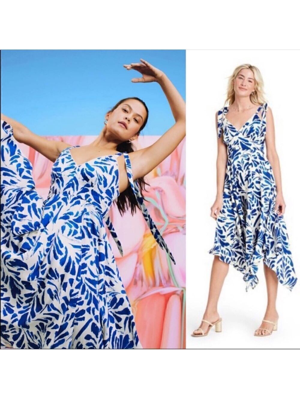 Alexis for Target Asymmetrical Botanical Blue Dress – Size M